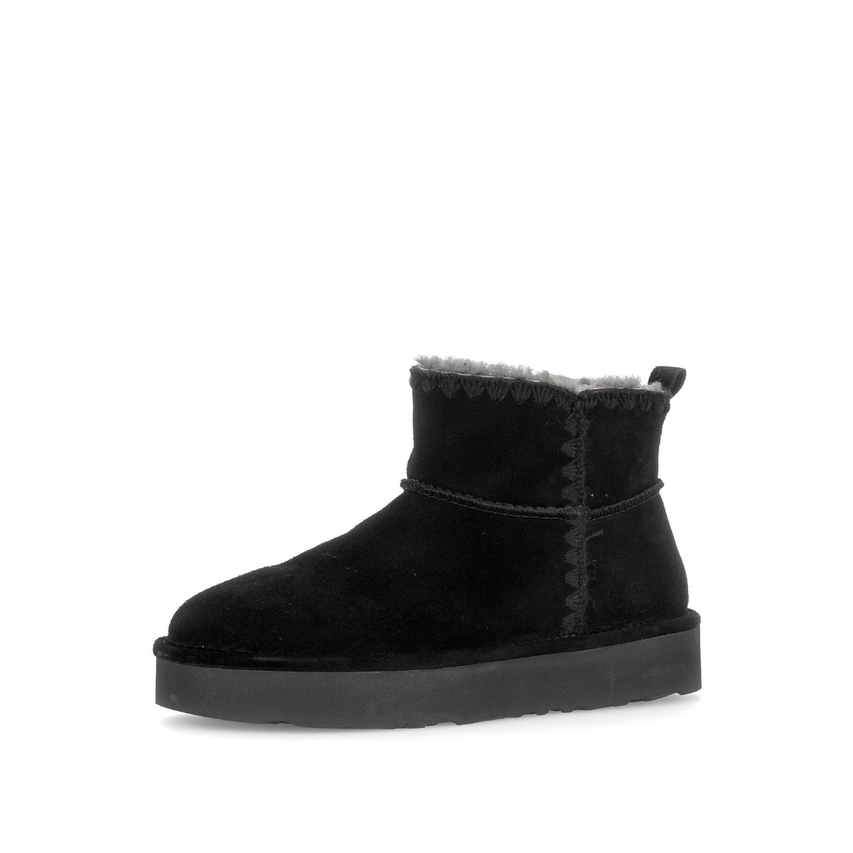 Bottines en cuir à talon compensé noir velours, GABOR