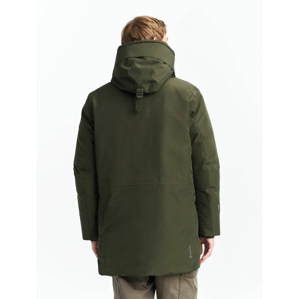 OBAM lange parka, gewatteerd met dons en veren kakigroen  , AIGLE