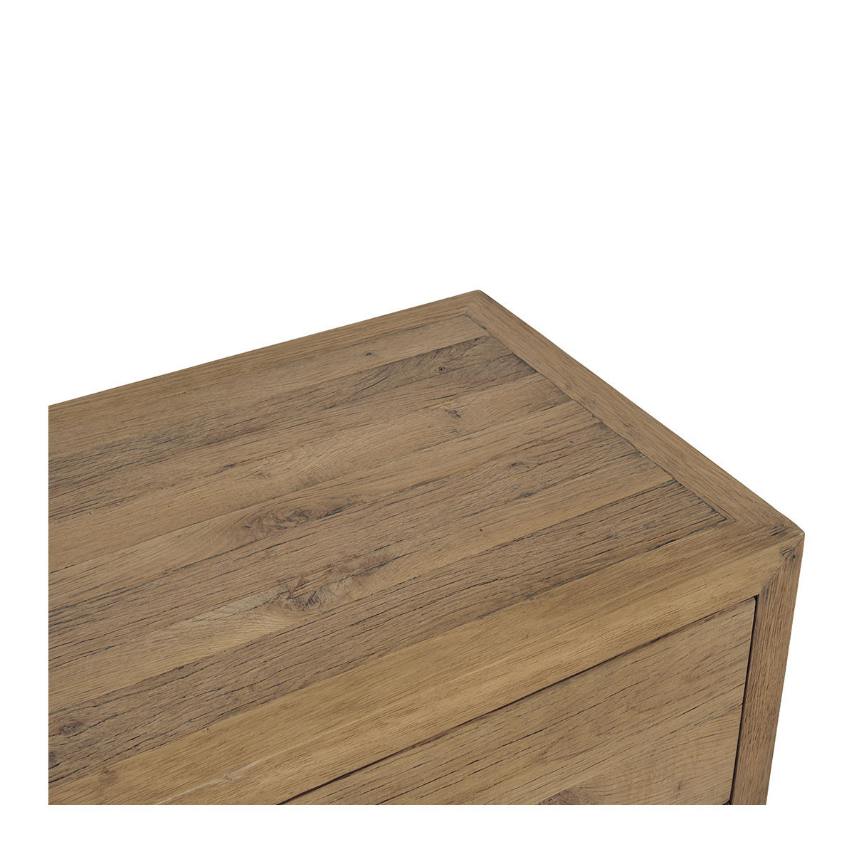 Commode chêne recyclé 100x45x83 bois clair, BLANC D’IVOIRE