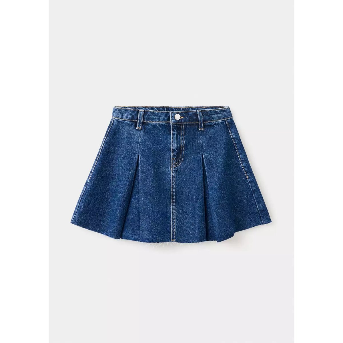 Jupe en jean plissée bleu moyen, MANGO KIDS