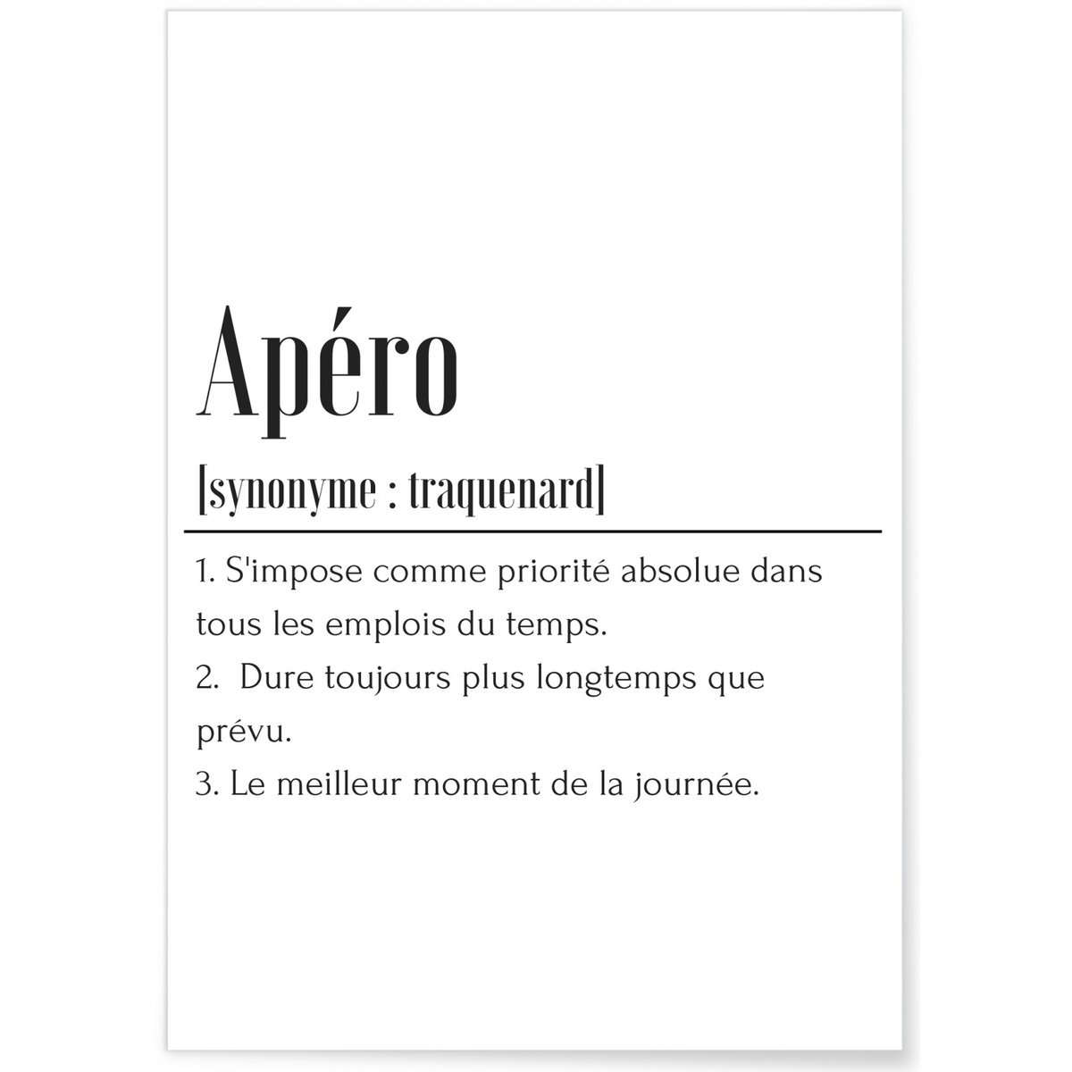 Affiche Définition Apéro blanc, L'AFFICHERIE