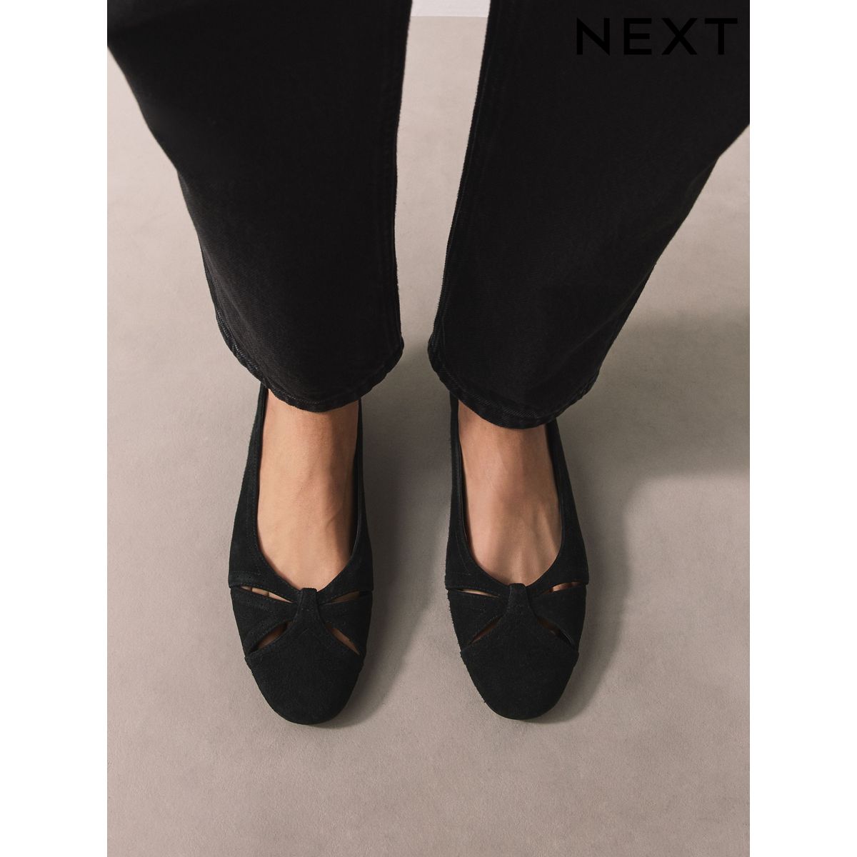 Ballerines forever comfort® en cuir noir, NEXT