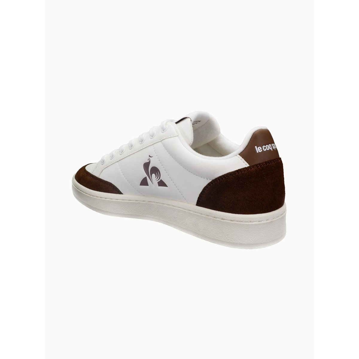 Sneakers en cuir et suede Courtnet optical white/brownie, LE COQ SPORTIF