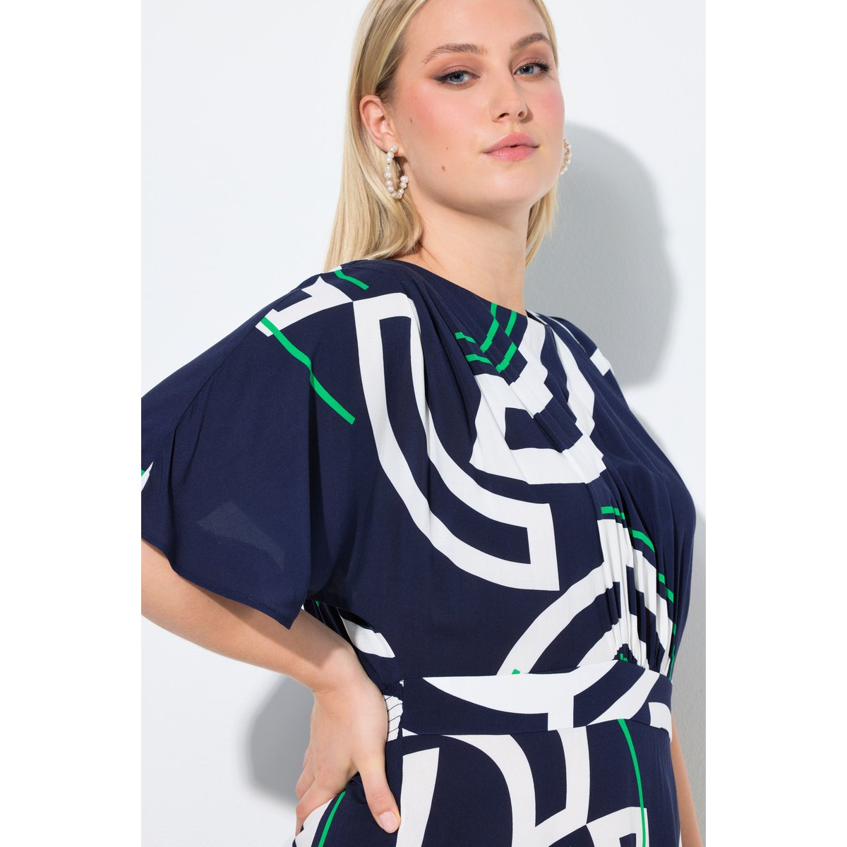 Robe midi en jersey marine, ULLA POPKEN