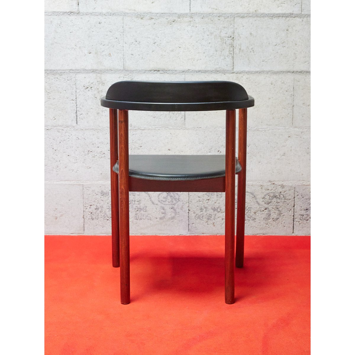 Fauteuil scandinave en bois Jakob N°1275 - Bon état bois foncé, DEBONGOUT