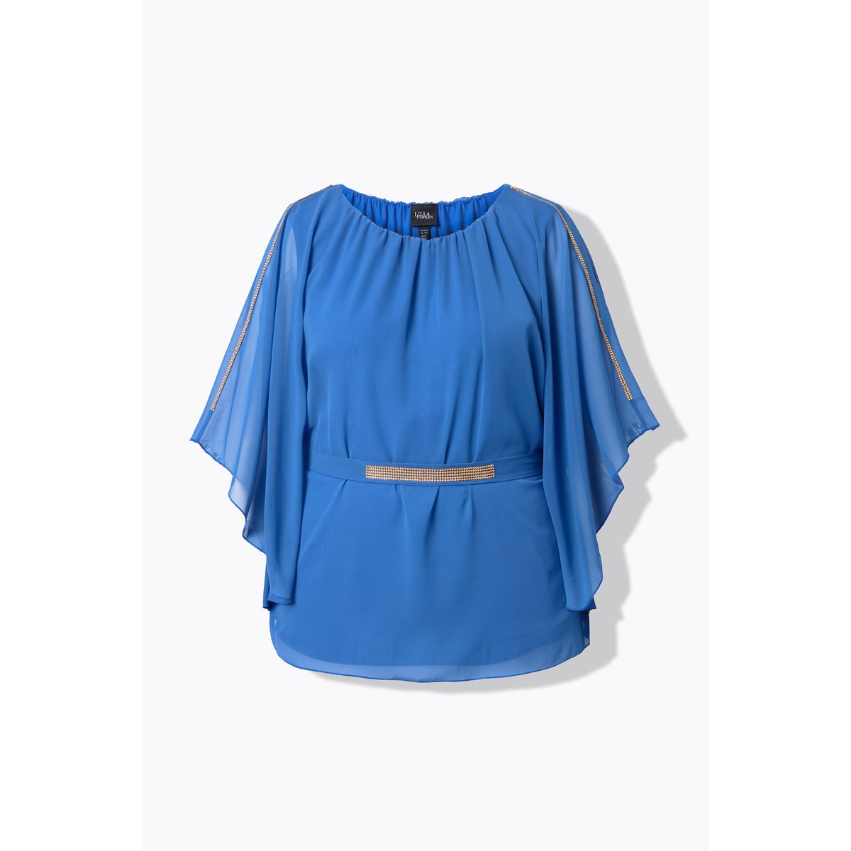 Blouse avec petites pierres scintillants bleu, ULLA POPKEN