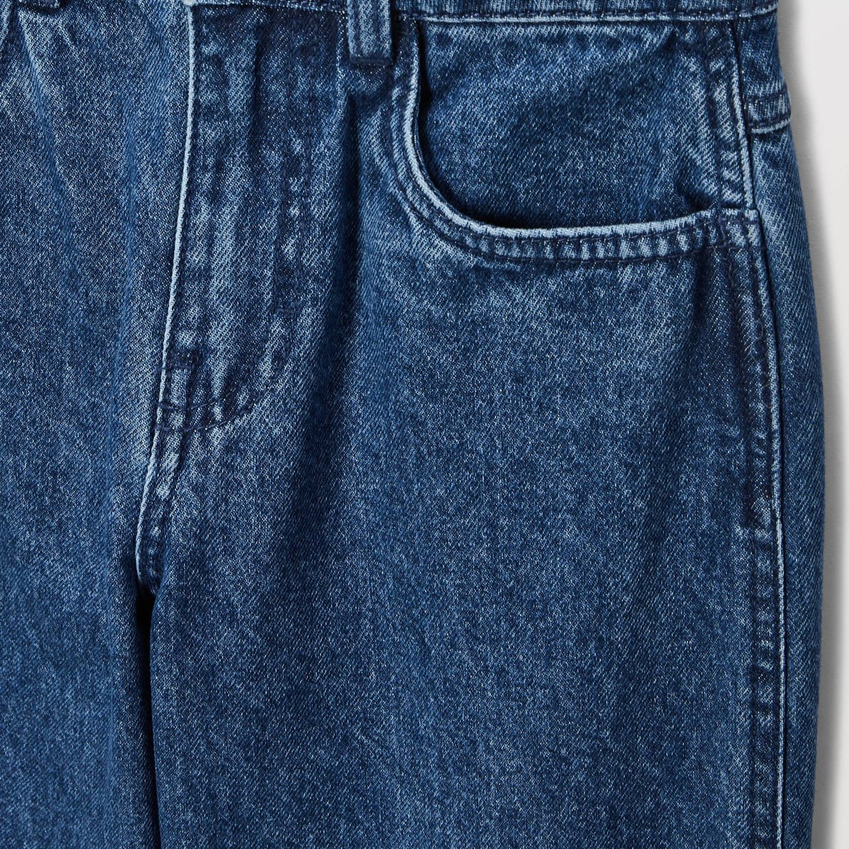 Jean droit en coton blue denim, MONOPRIX