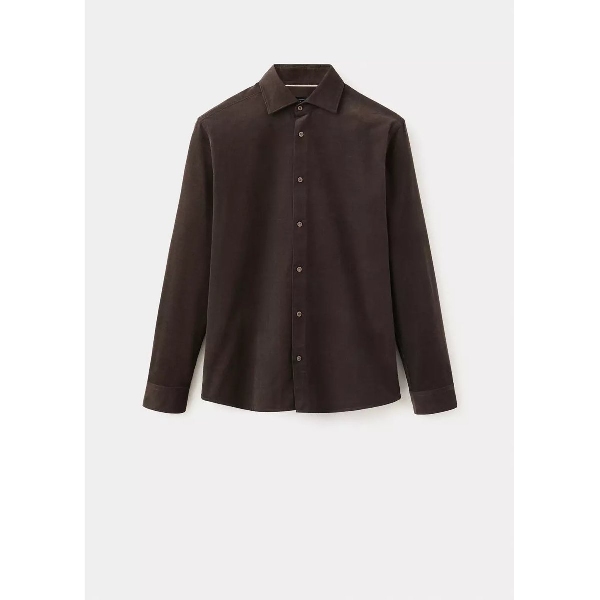 Chemise slim fit en velours milleraies marron, MANGO MAN