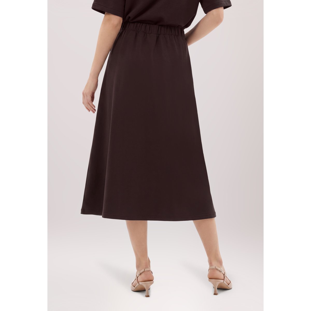 Jupe longueur midi à élastique dark maroon, VERA MONT