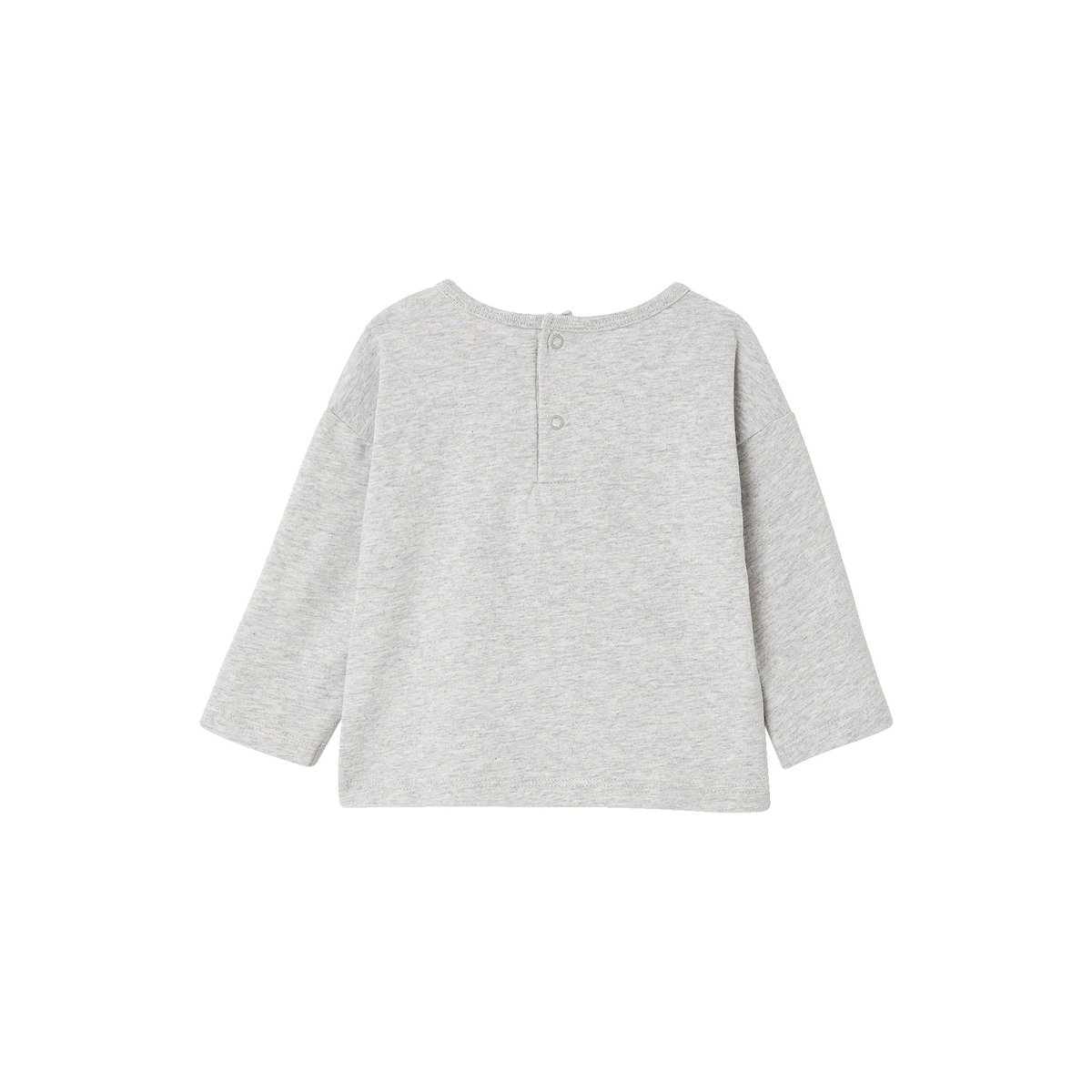T-shirt manches longues gris chiné, VERTBAUDET