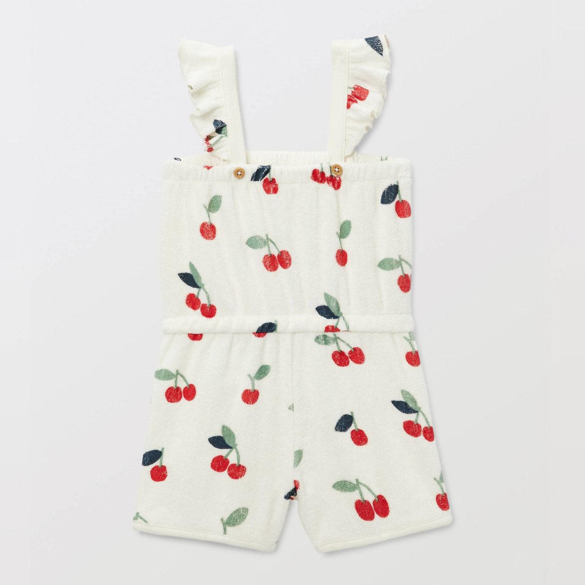 Salopette courte imprimée en coton BIO GOTS naturel, BOUT'CHOU