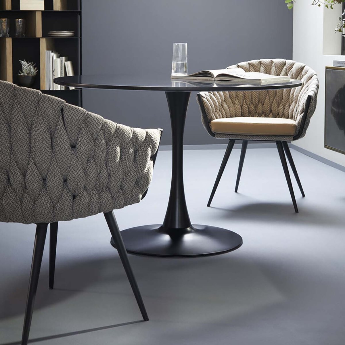 Chaise avec accoudoirs, KNOT marron, KARE DESIGN