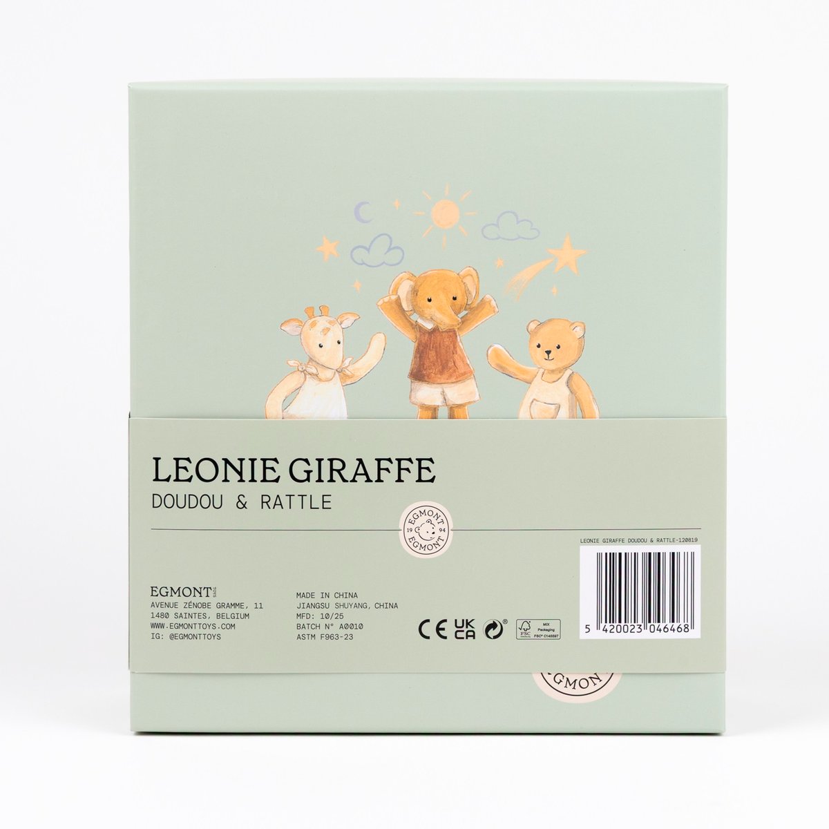 Coffret cadeau doudou et hochet Girafe beige, EGMONT TOYS