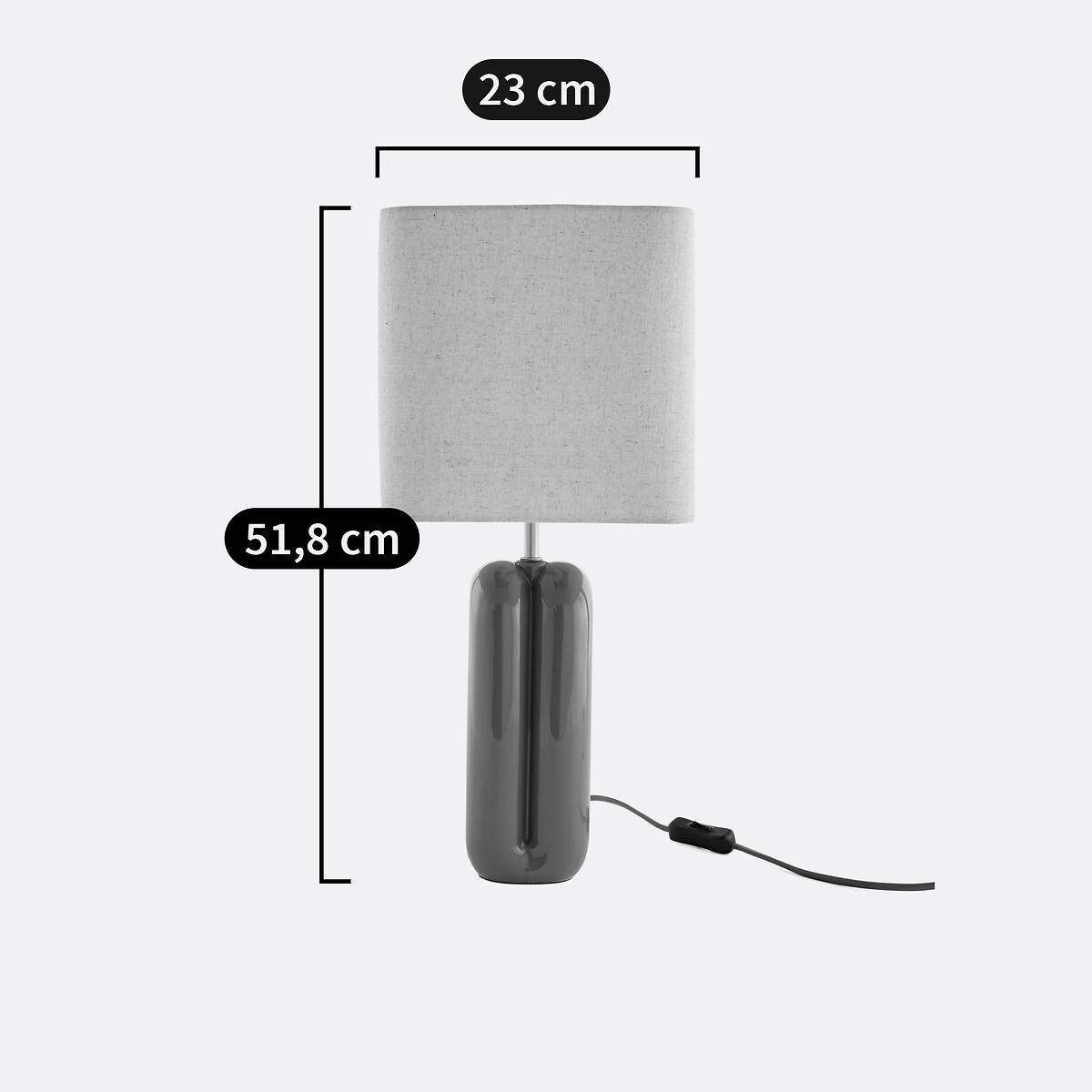 Lampe à poser céramique et lin, Malo sauge, LA REDOUTE INTERIEURS
