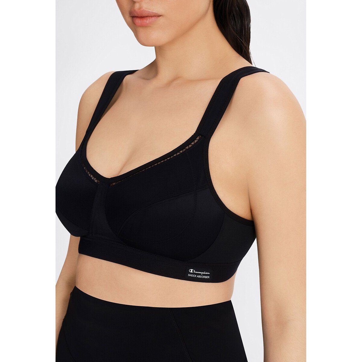 Reggiseno sportivo Classic B, sostegno elevato nero , CHAMPION SHOCK ABSORBER