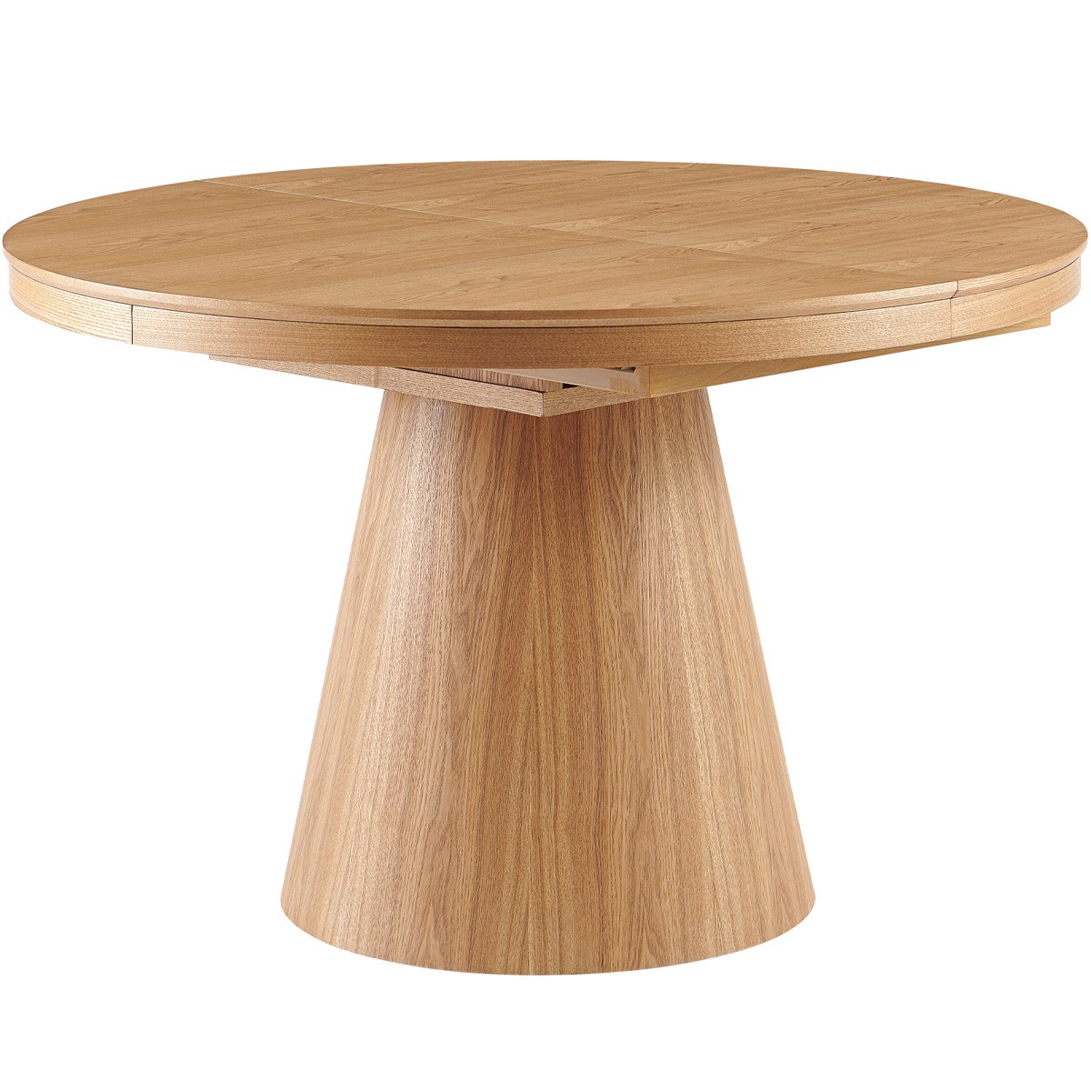 Table à manger ronde extensible 4/6 couverts effet Chêne - TRENTO chêne clair, HOMIFAB