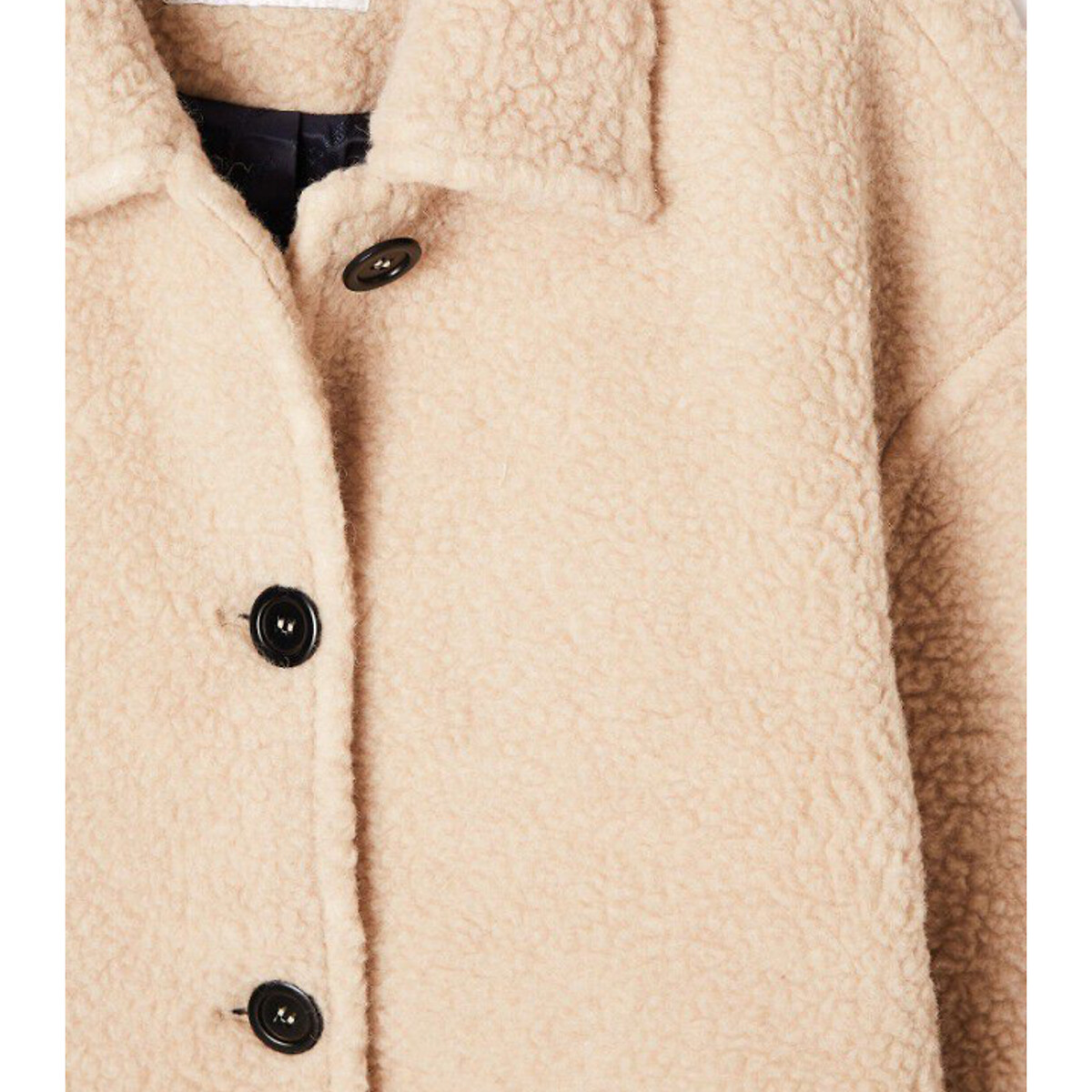 Gomaz Short Coat in Wool Blend taupe marl, AMERICAN VINTAGE