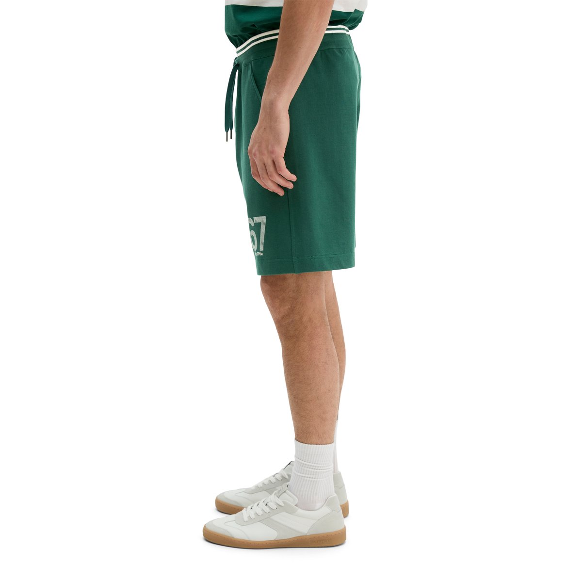 MOP Club '67 Sweat Short en pur coton bio vert foncé, MARC O'POLO