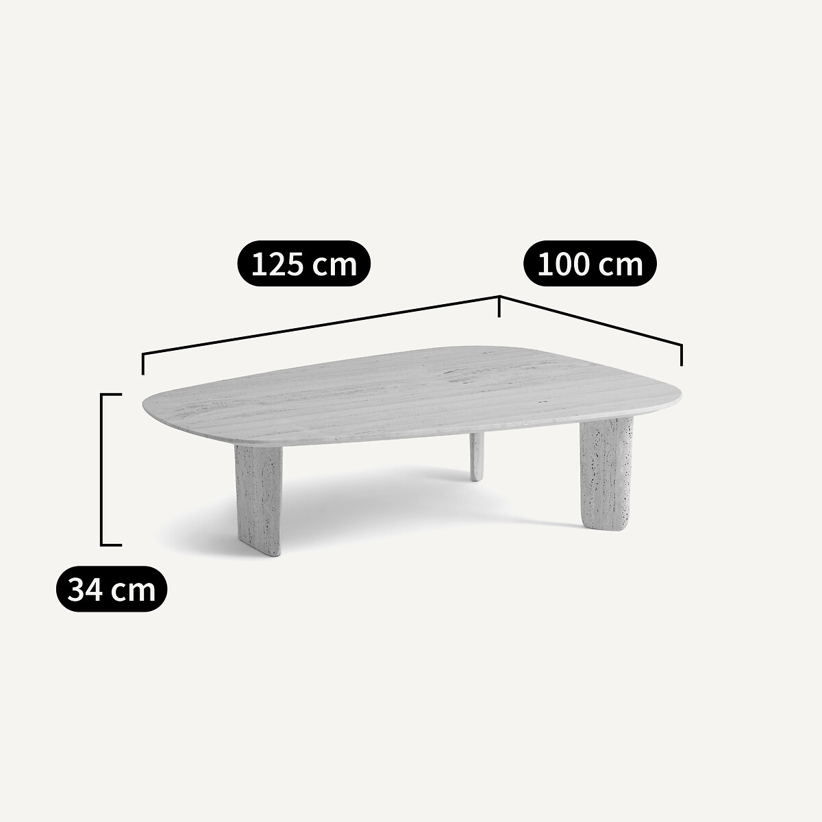 Table basse travertin, Dolmena travertin, AM.PM