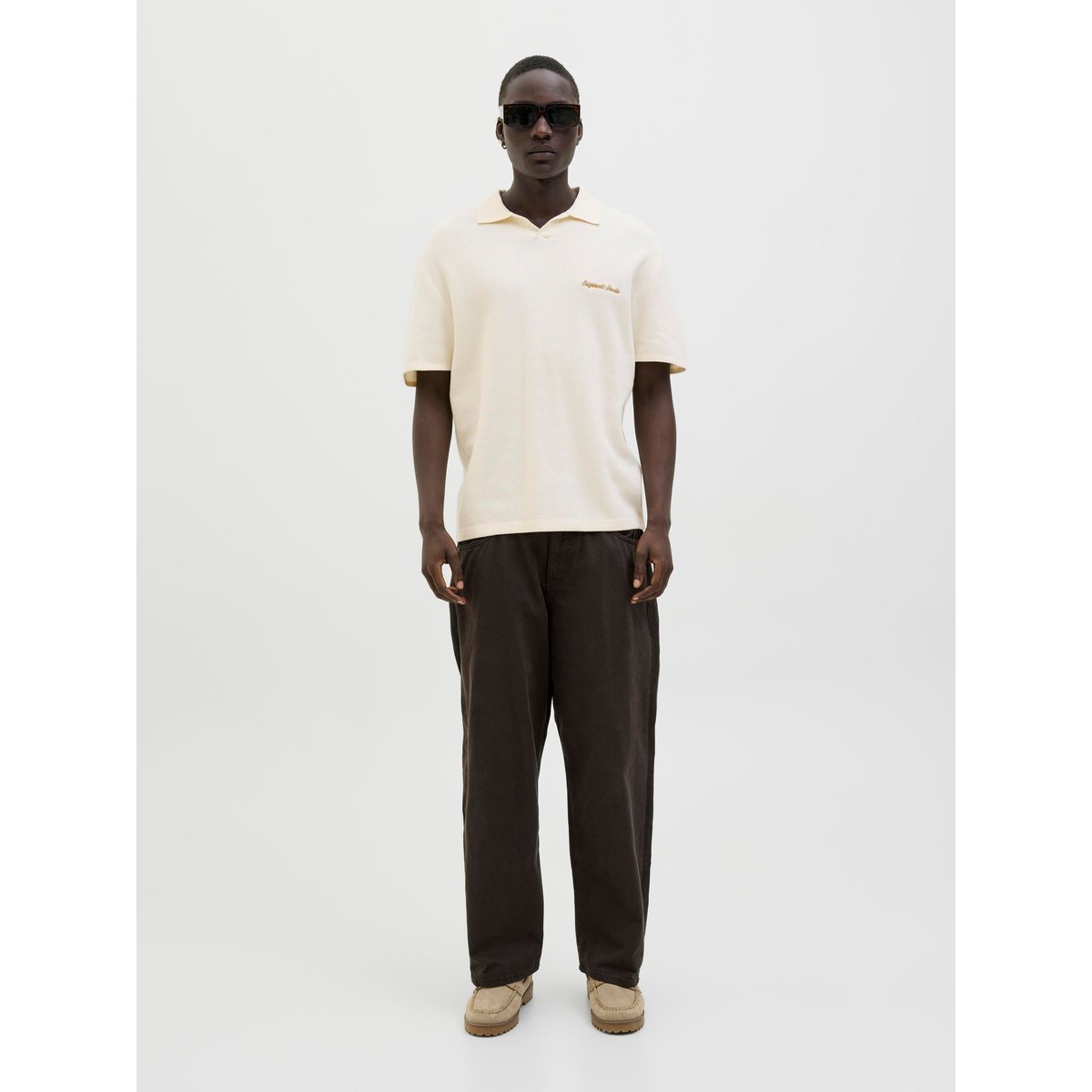 Polo Tricoté blanche - sea salt 1, JACK & JONES