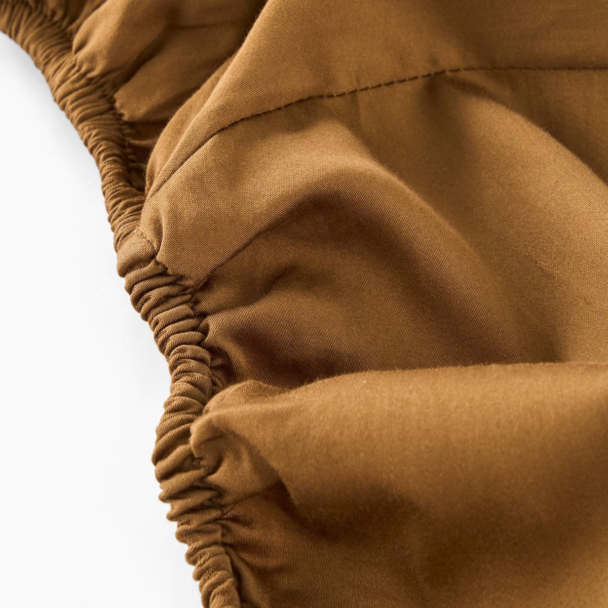 Drap housse, satin de coton bio noisetier, MONOPRIX