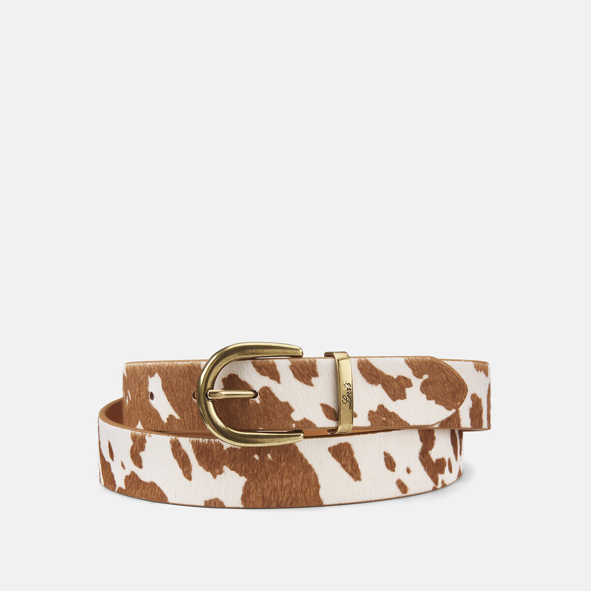 Phoebe Slim Suede Belt brown/white, LEVI'S