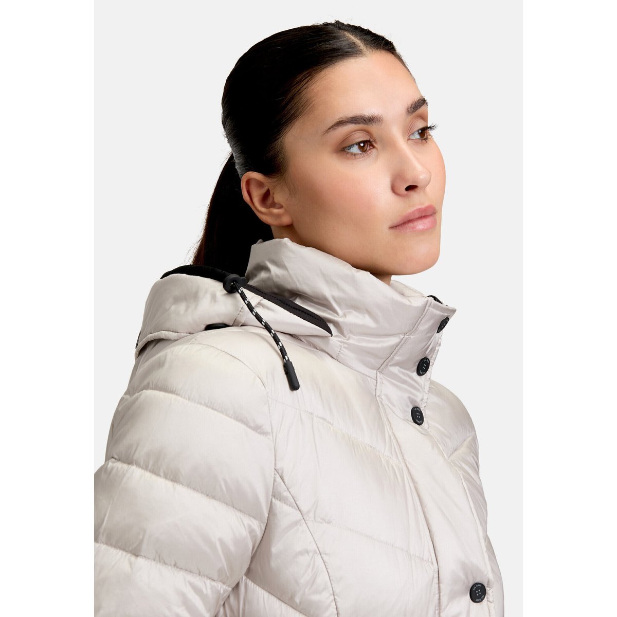 Veste matelassée à capuche amovible gris, GIL BRET