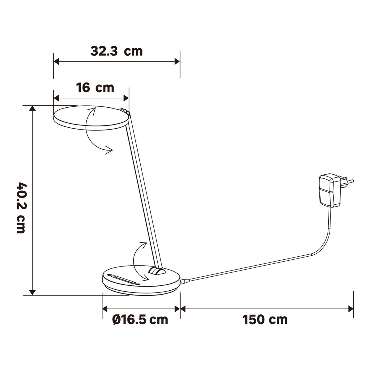 Lampe de bureau LED, ZOMBA blanc, INSPIRE