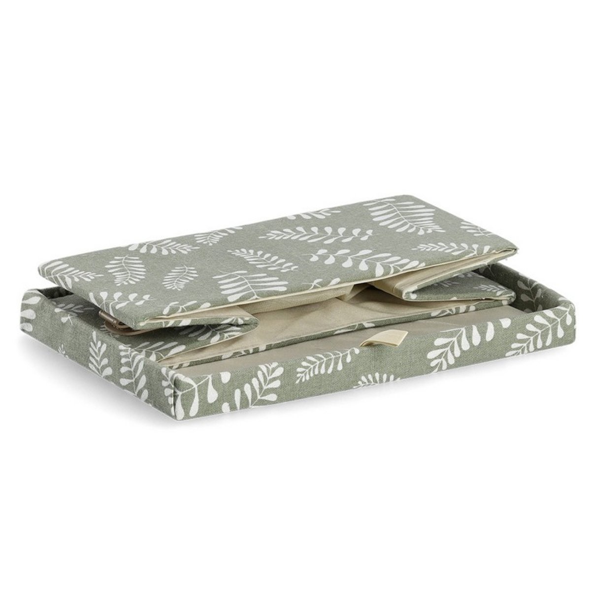 Boîte rangement tissu imprimé vert, ZELLER PRESENT