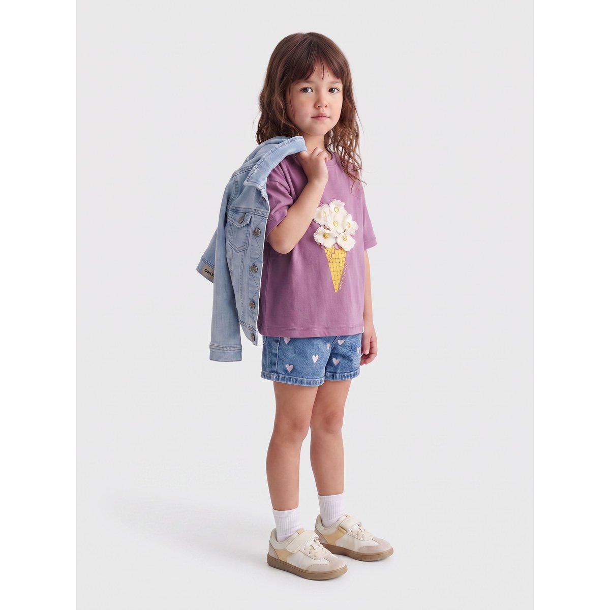 Short En Denim light medium blue denim, KIDS ONLY