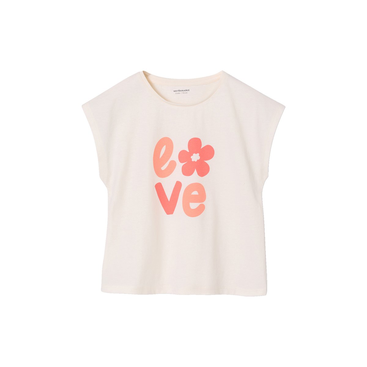 Lot de 3 tee-shirts fantaisie manches courtes rose poudré, VERTBAUDET