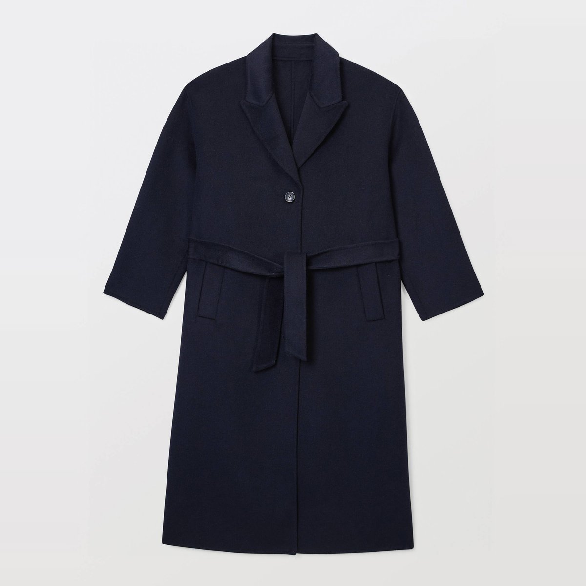 Manteau double face ceinturé contenant de la laine cachalot, MONOPRIX