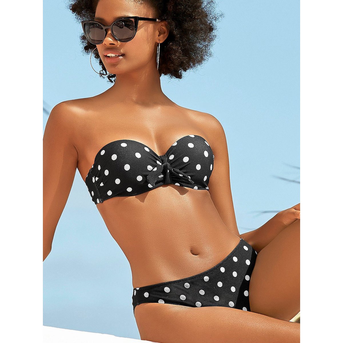Bas maillot slip de bain Powder noir, LASCANA