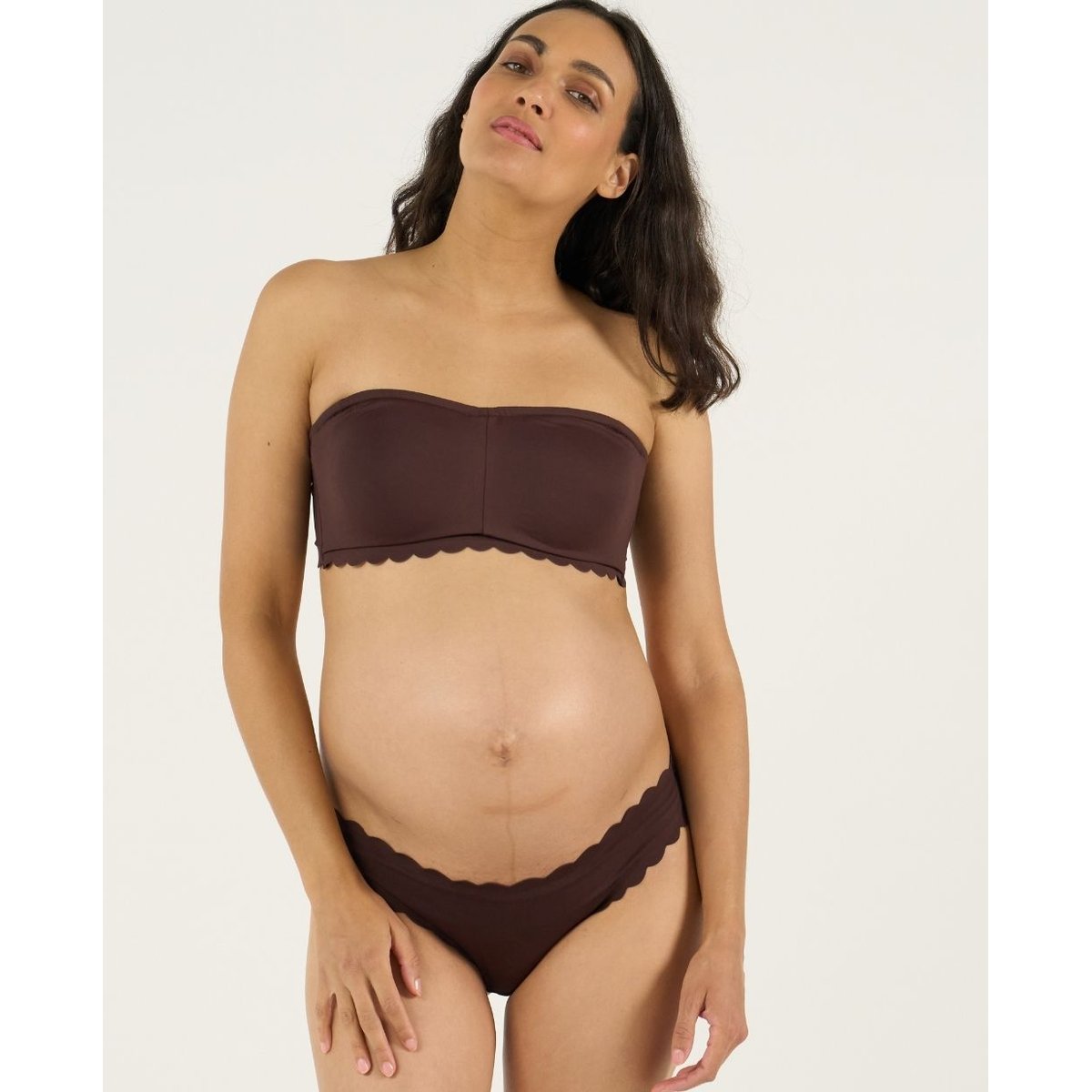 Bandeau de maternité et allaitement invisible Skin chocolat, CACHE COEUR