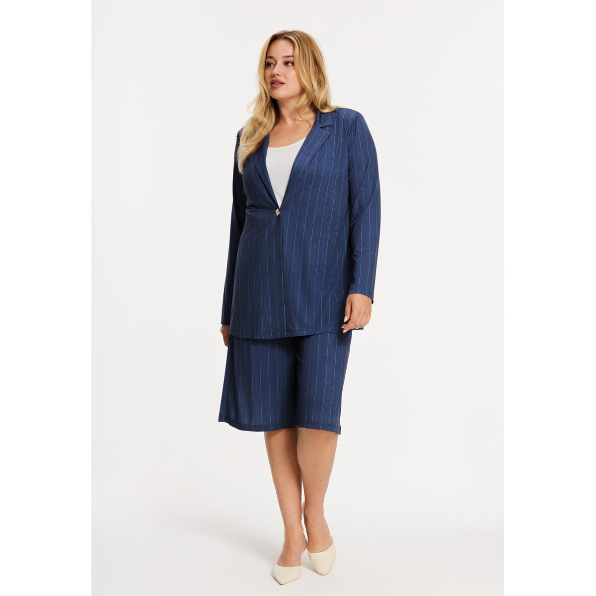 Blazer imprimée bleu, YOEK
