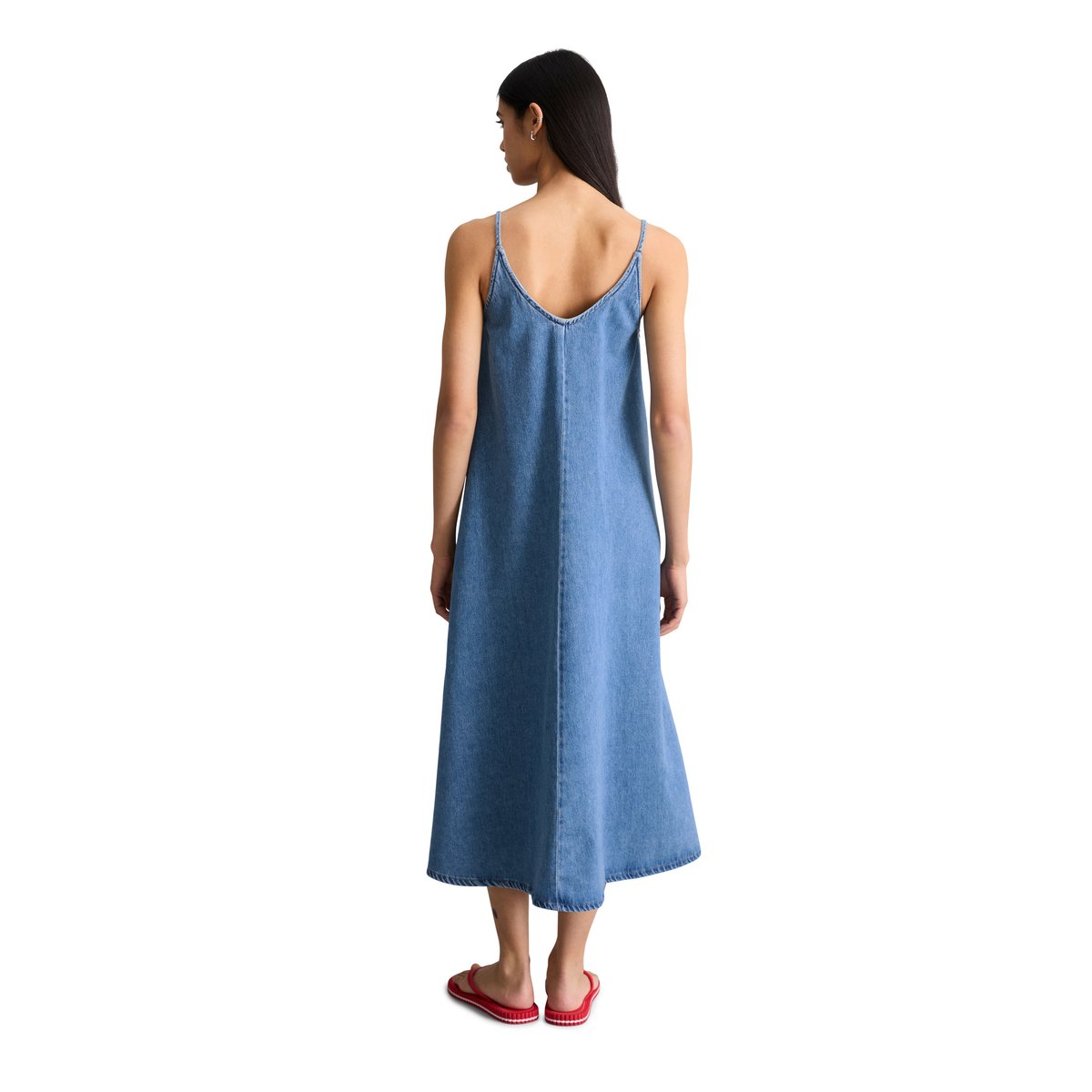 Robe en jean à bretelles relaxed en pur coton organique bleu, MARC O’POLO DENIM