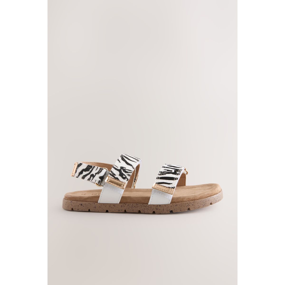 Sandales à deux brides zèbre noir / blanc, NEXT