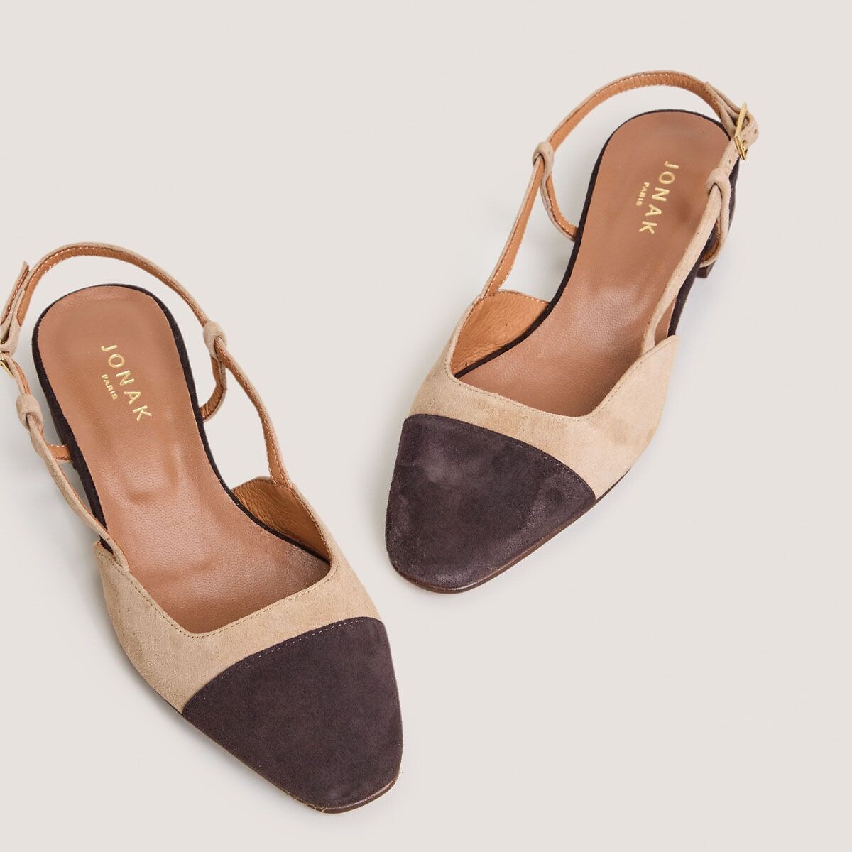 Sapatos em pele, tacão alto, Dhapop castanho/camelo, JONAK
