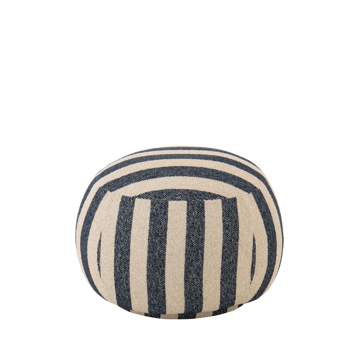Pouf carré en tissu à rayures - AZUR bleu, HELLIN, DEPUIS 1862