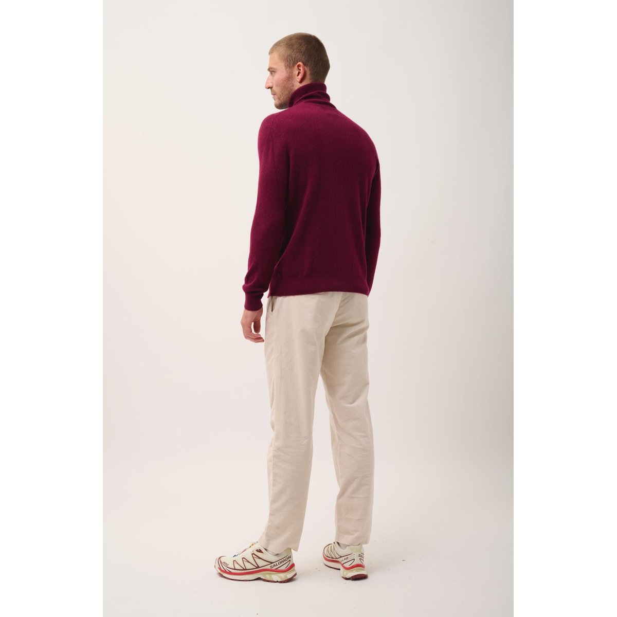 Pull Col Roulé Bordeaux Connor bordeaux, JUST CASHMERE