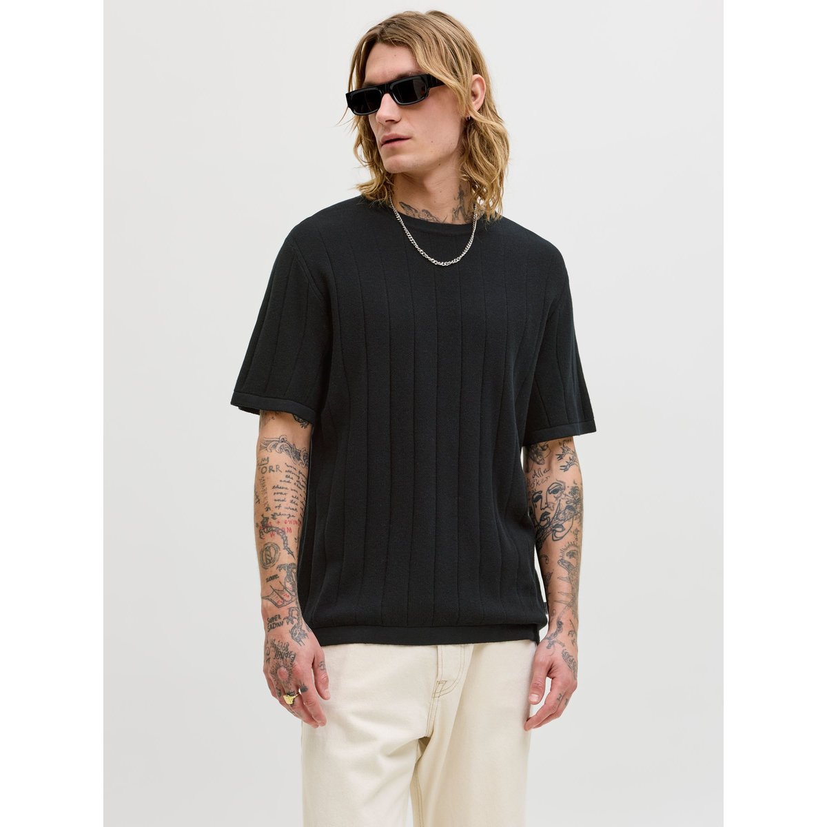 T-Shirt En Maille black 1, JACK & JONES