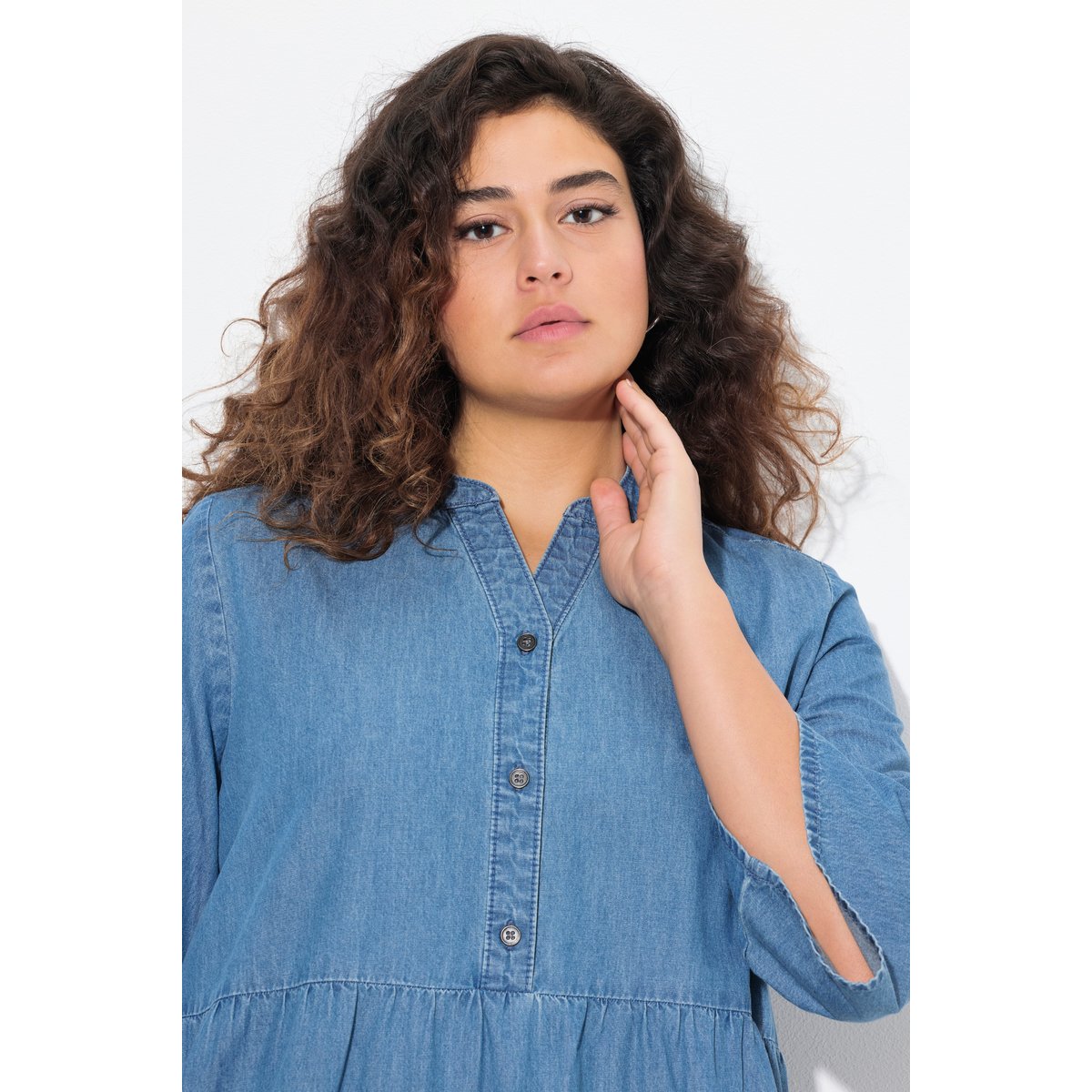 Robe à volants bleu jean, ULLA POPKEN
