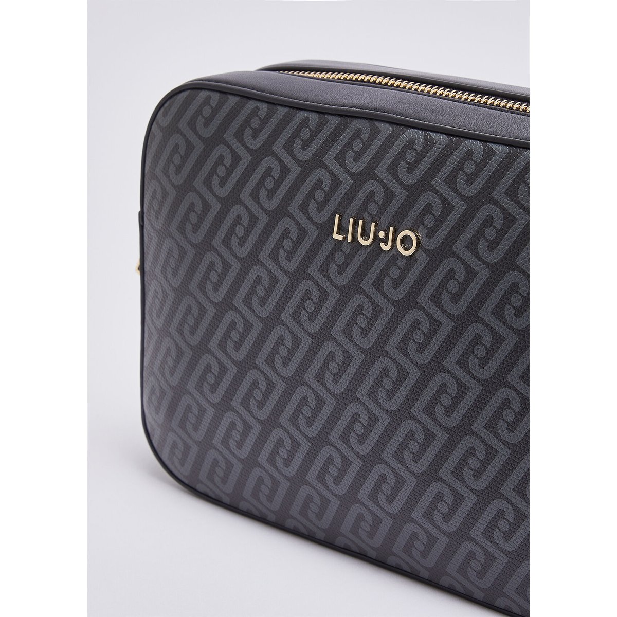 Sac bandoulière moyen monogramme noir, LIU JO