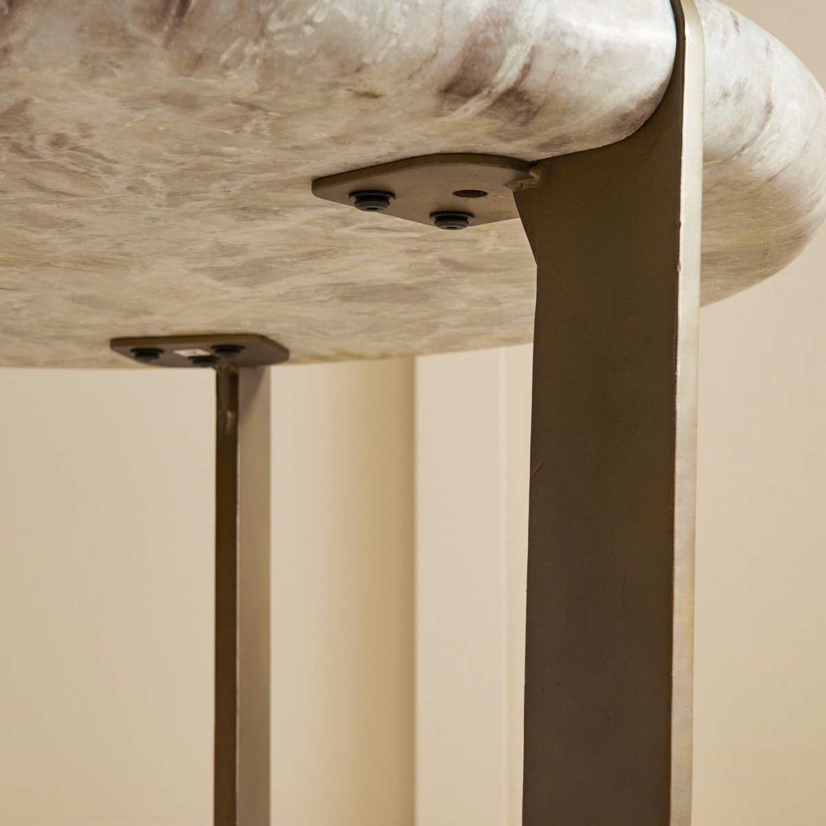 Grande table basse en marbre et métal PROSPER marron, SIGNATURE