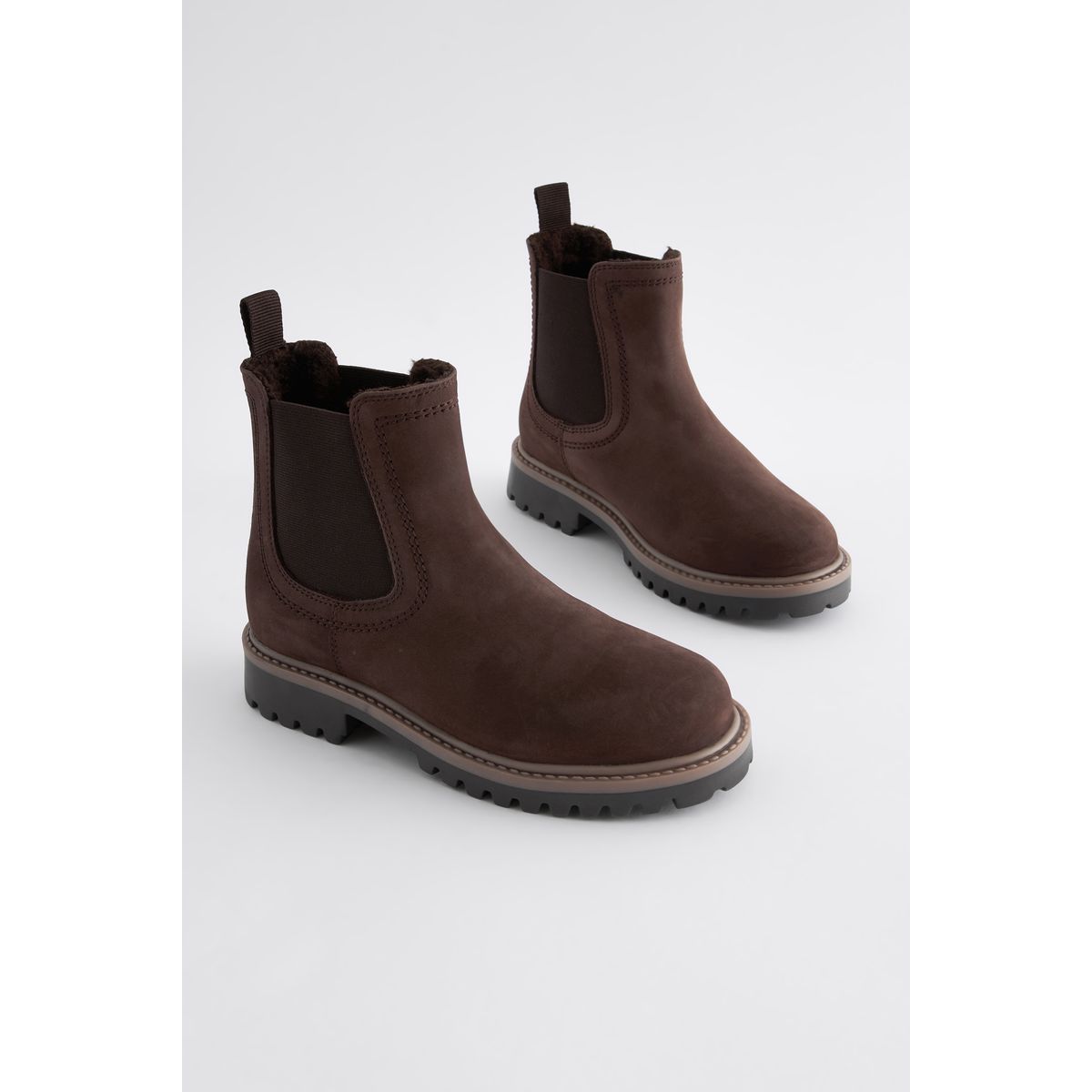 Bottes chelsea à doublure chaude marron chocolat, NEXT