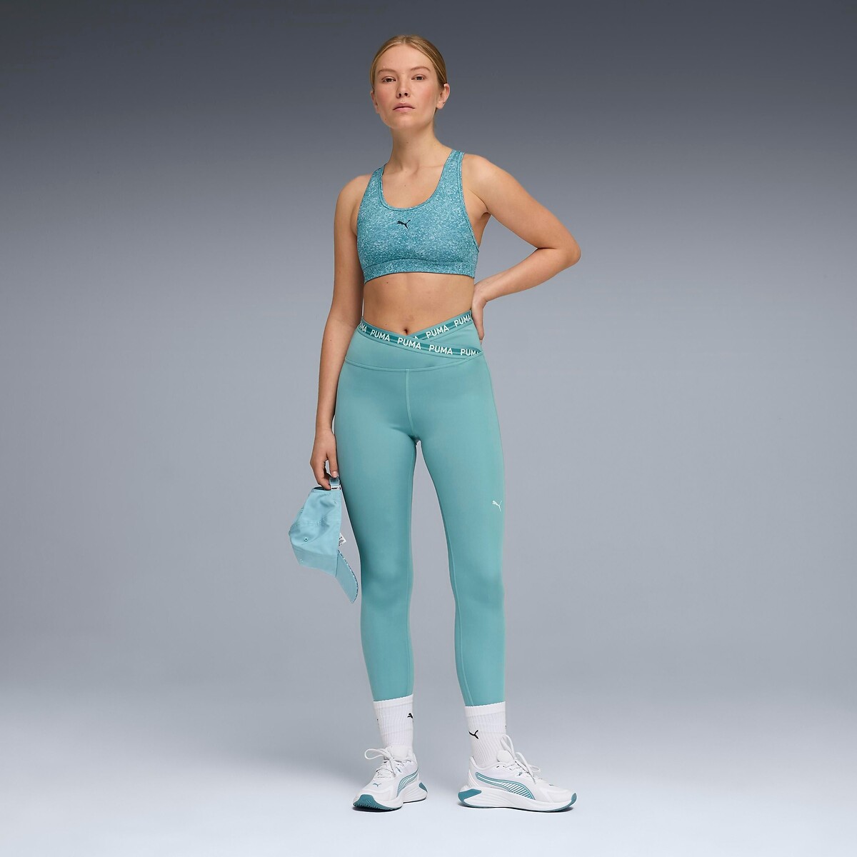 Brassière de sport élastique 4KEEPS imprimé bleu, PUMA