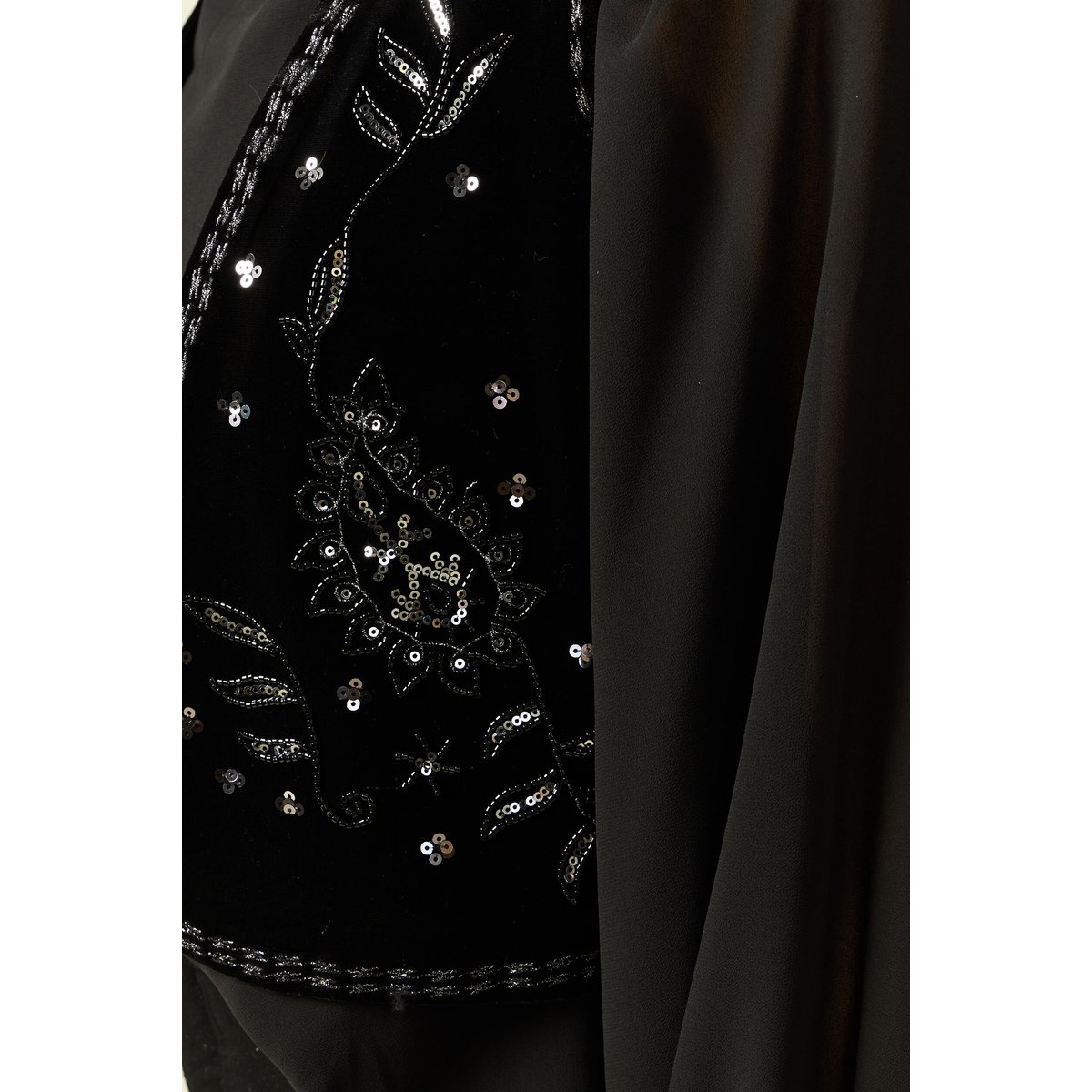 Veston court droit en velours noir, BONOBO