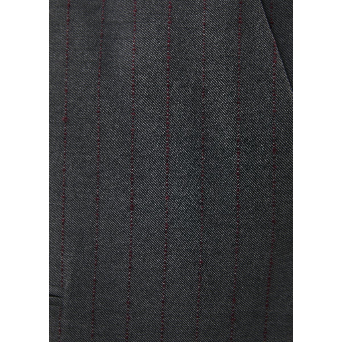 Veste sans manches en flanelle rayée anthracite/bordeaux, HUMILITY