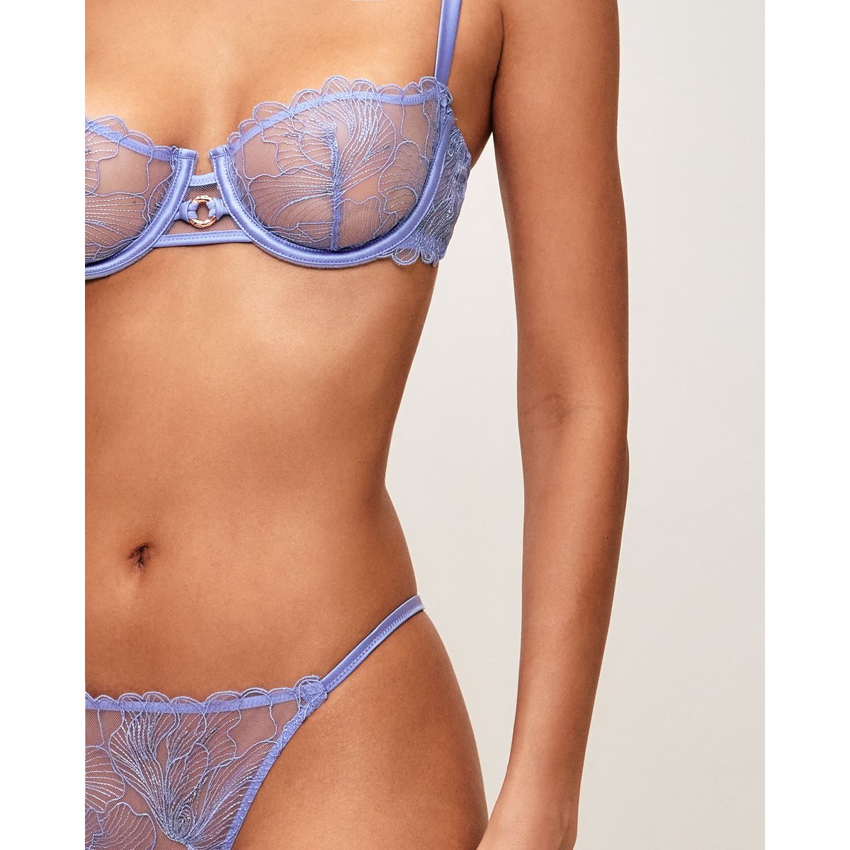 Soutien-gorge corbeille en mesh brodé SLEAZELIZ LURE bleu, UNDIZ