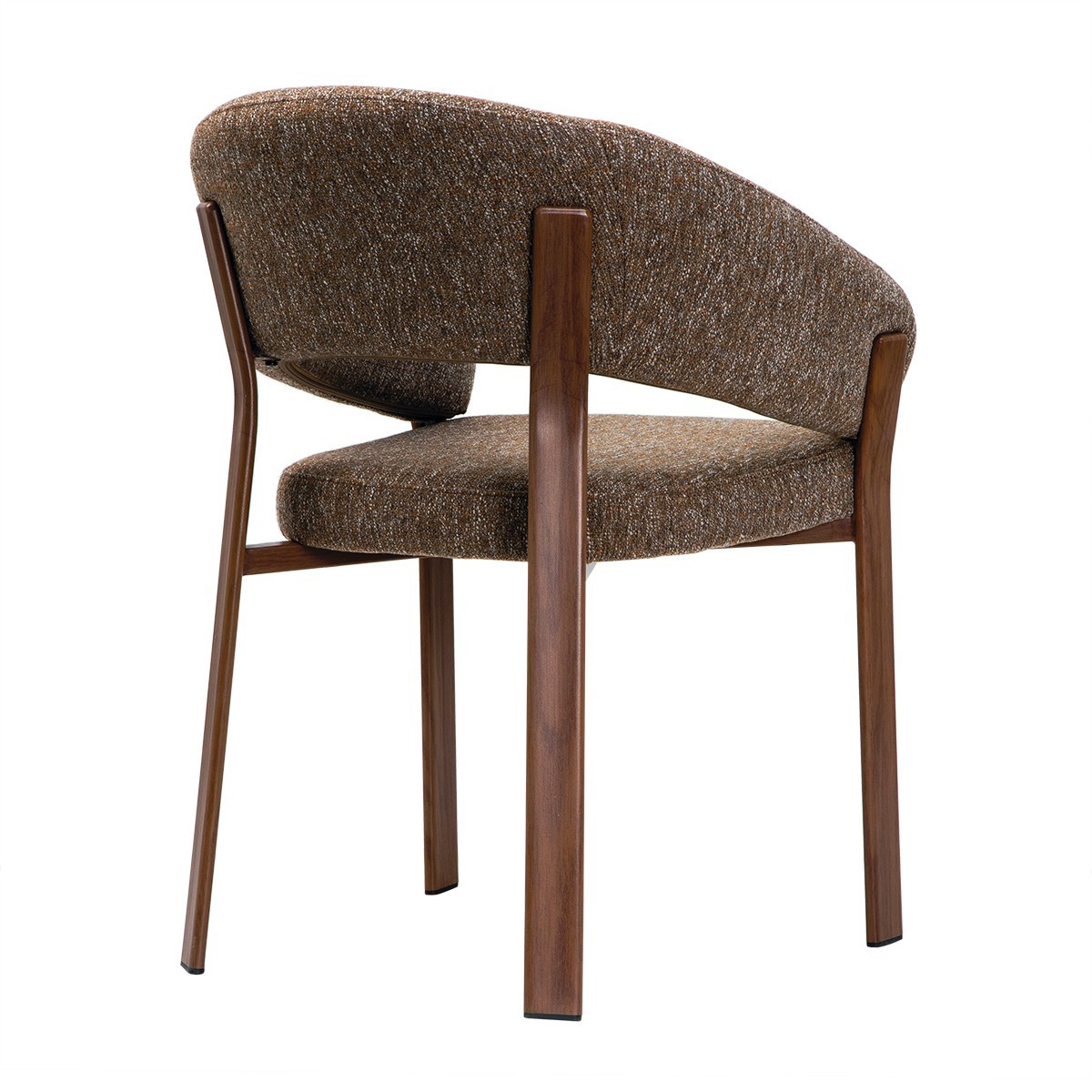 Lot de 2 chaises pieds métal effet noyer - LARA marron, CALICOSY
